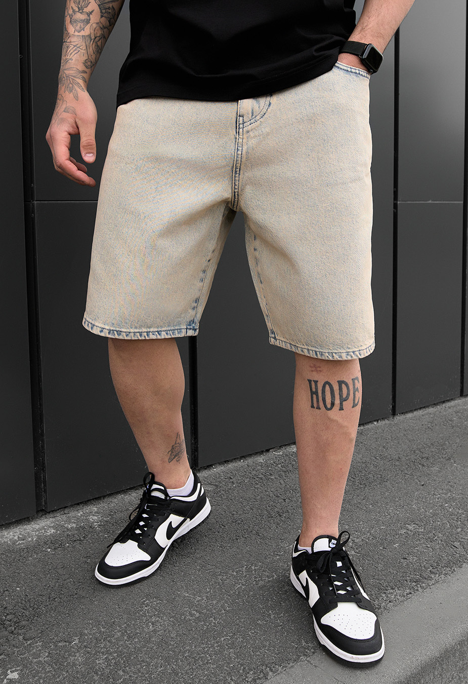 Spodenki dżinsowe Staff 6 baggy blue beige