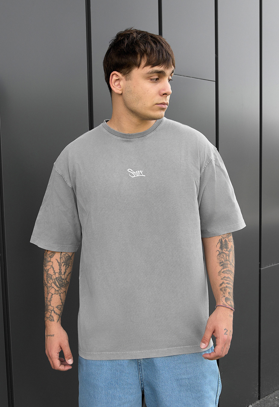 Koszulka Staff gray logo oversize