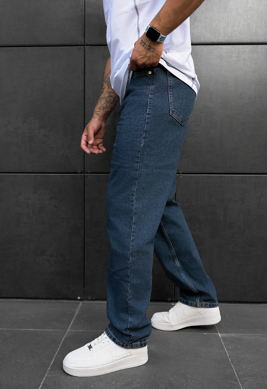 Dżinsy Staff 3 loose fit dark blue
