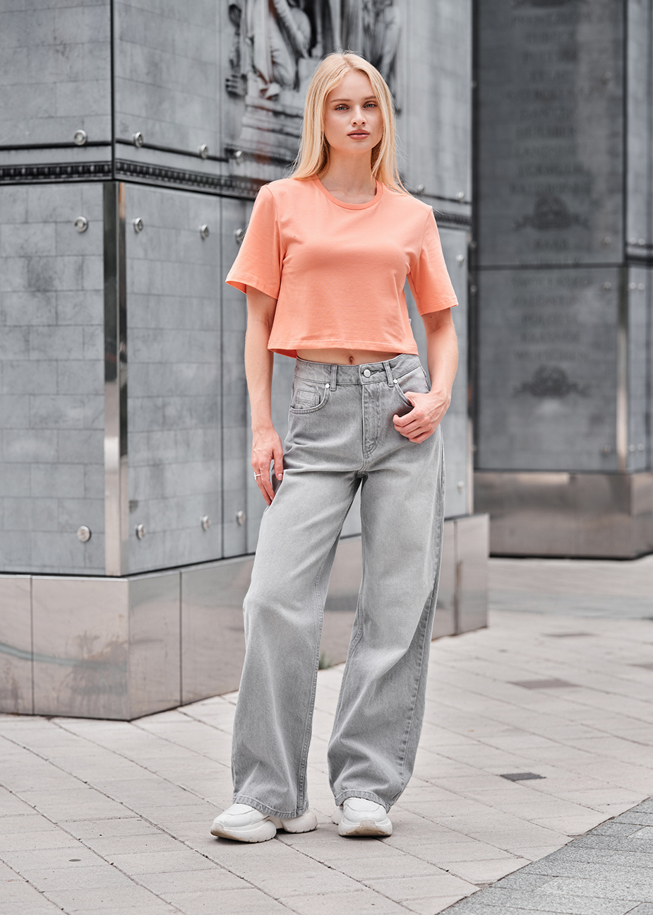 Dżinsy Staff wide-leg light gray