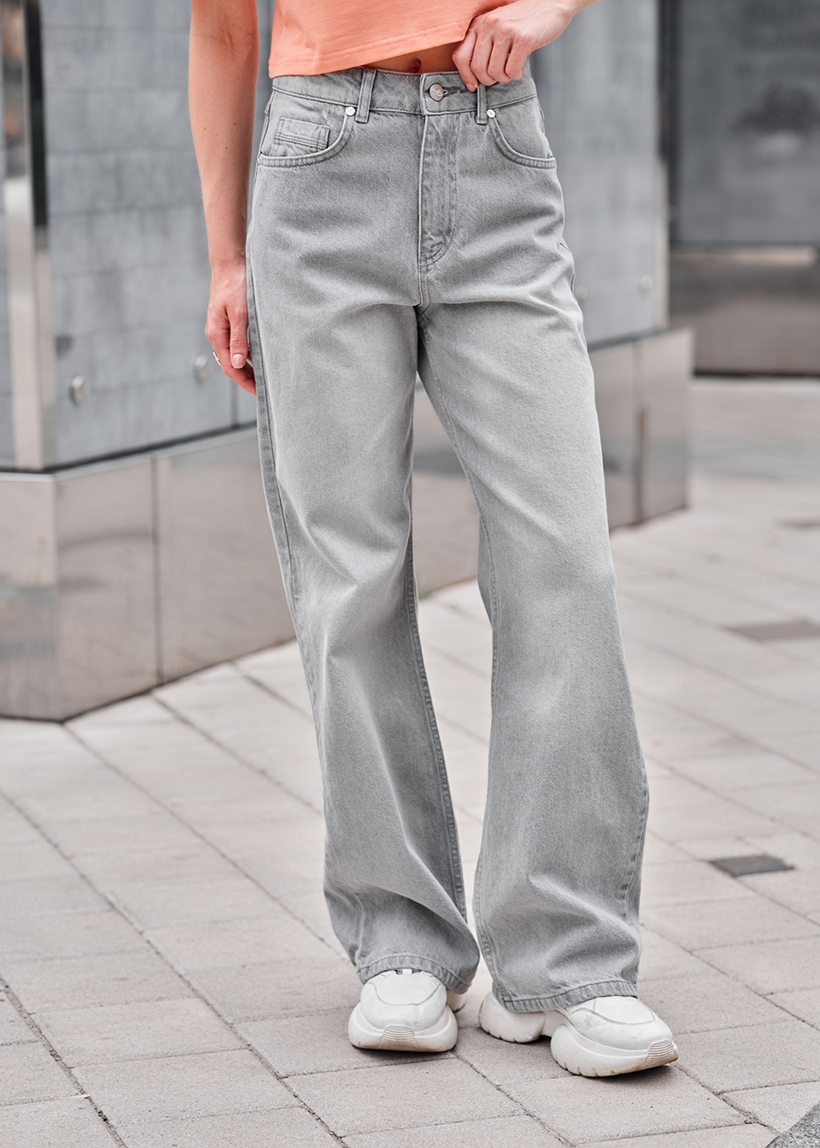 Dżinsy Staff wide-leg light gray