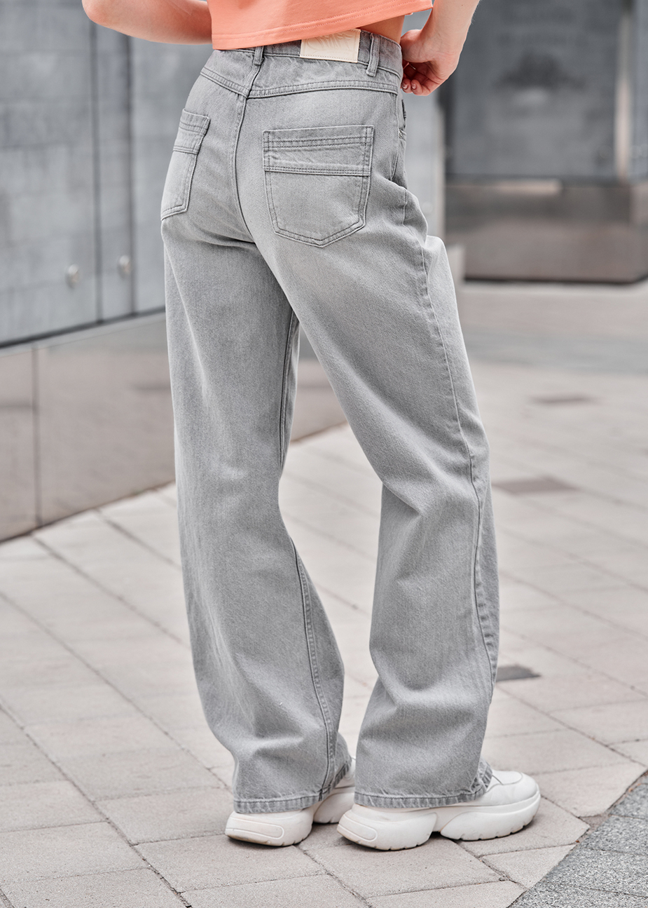 Dżinsy Staff wide-leg light gray