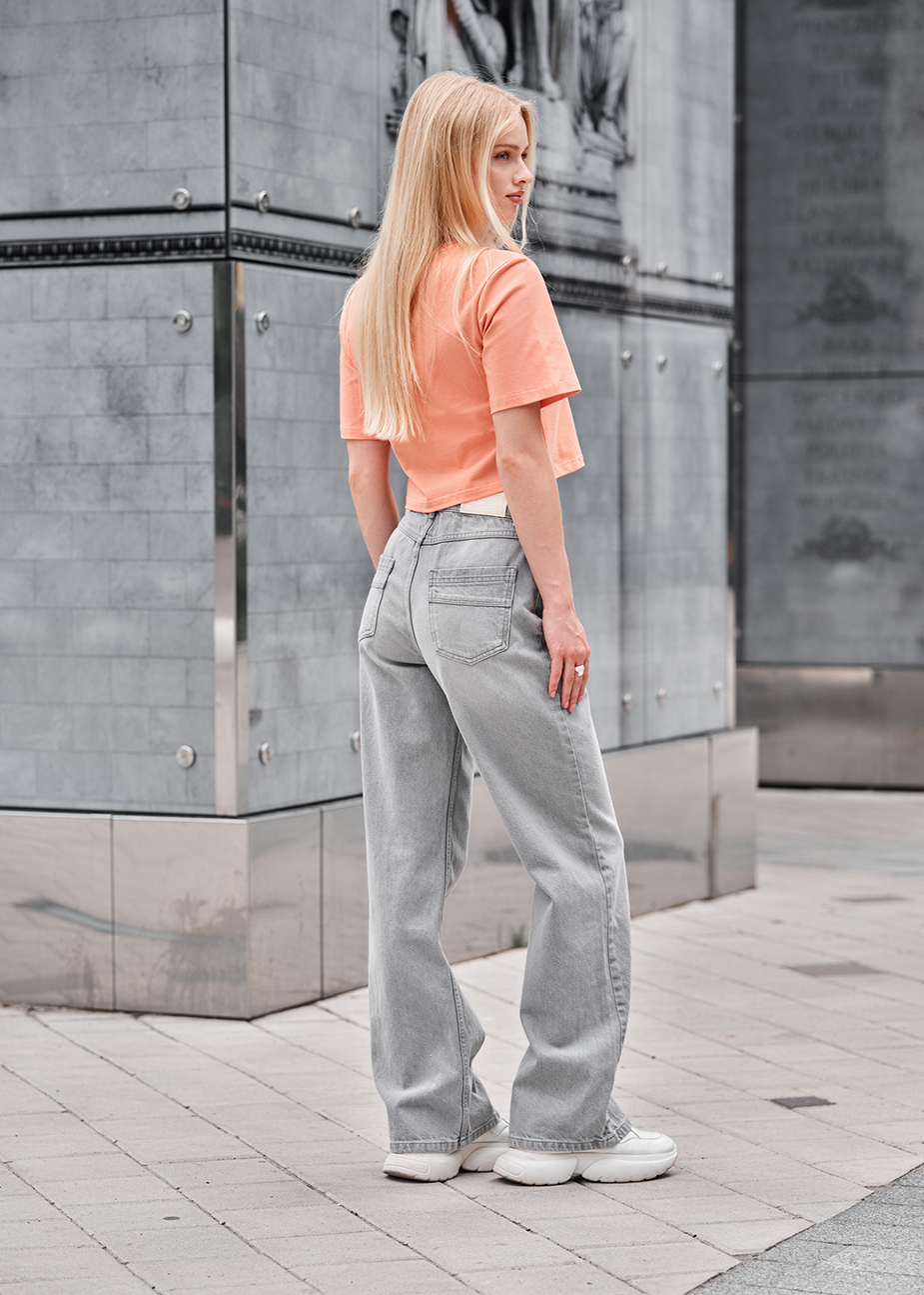 Dżinsy Staff wide-leg light gray