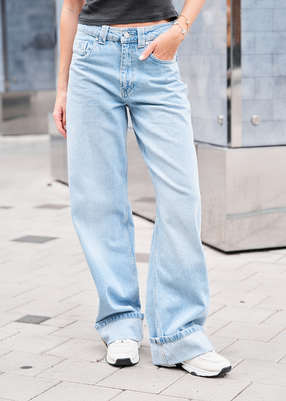 Dżinsy Staff wide-leg light blue
