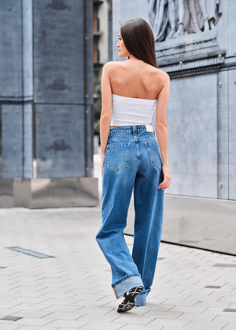 Dżinsy Staff wide-leg blue