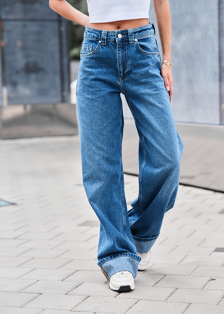 Dżinsy Staff wide-leg blue