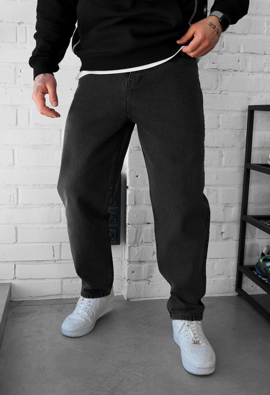 Dżinsy Staff 923 dark gray regular mom