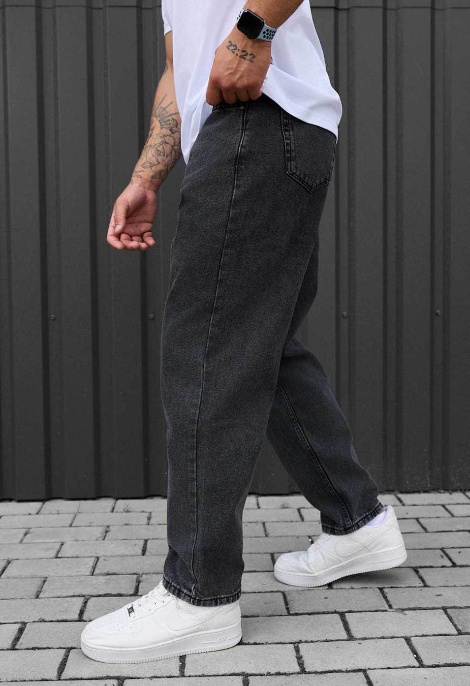 Dżinsy Staff 923 dark gray regular mom