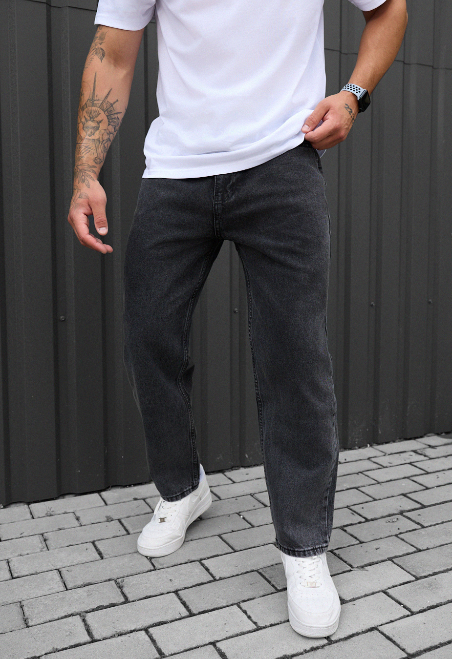Dżinsy Staff 923 dark gray regular mom
