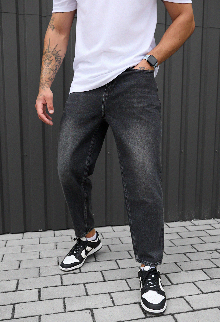 Dżinsy Staff 1 dark gray mom