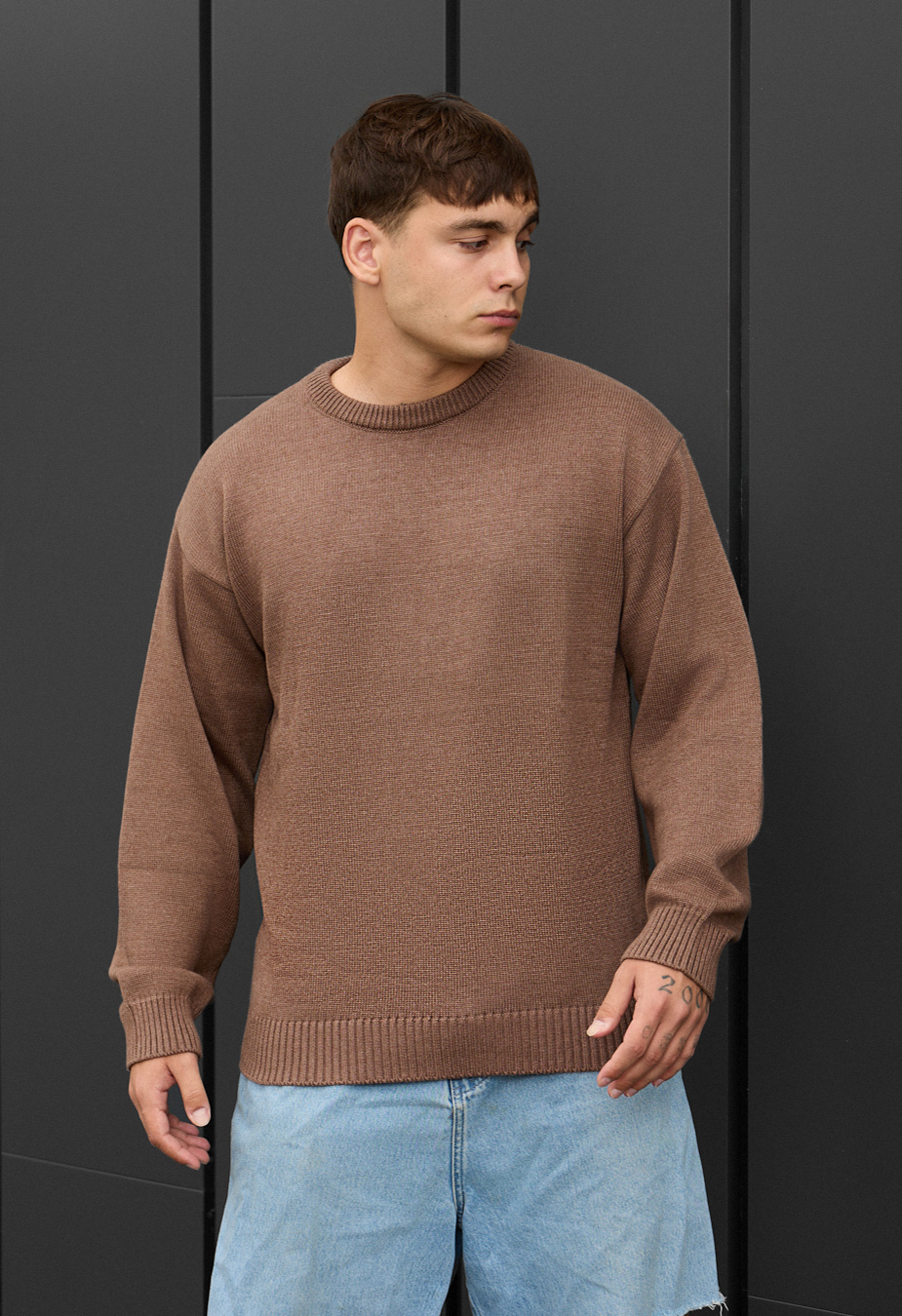 Sweter dzianinowy Staff 102 brown