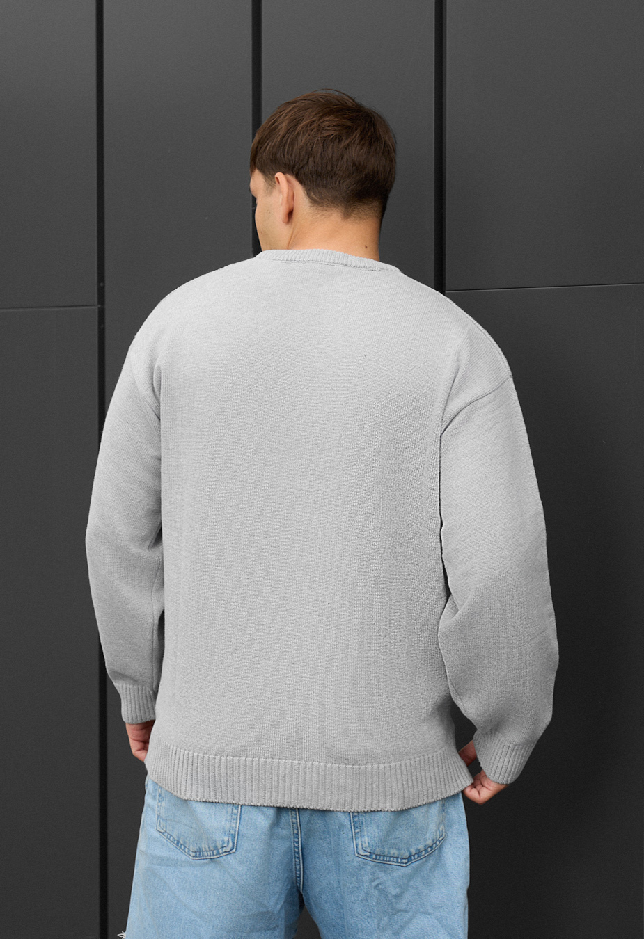 Sweter dzianinowy Staff 102 light gray