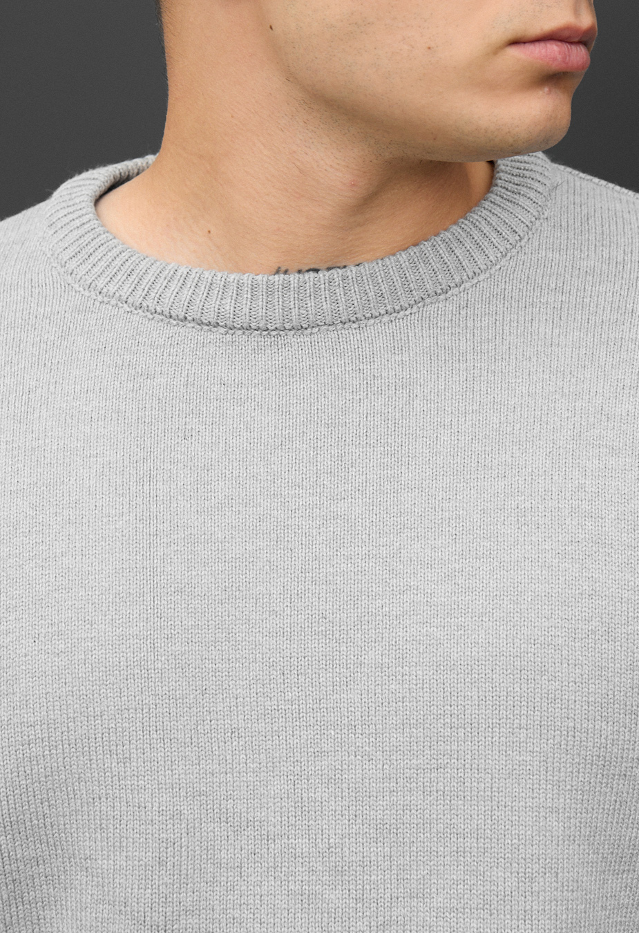 Sweter dzianinowy Staff 102 light gray
