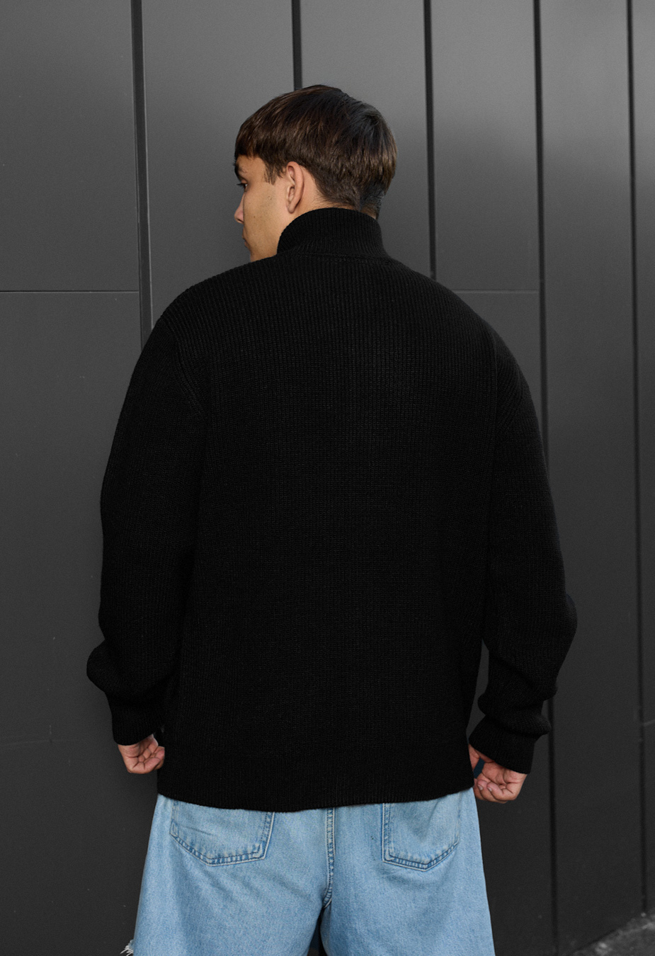 Sweter dzianinowy Staff 99 black oversize.
