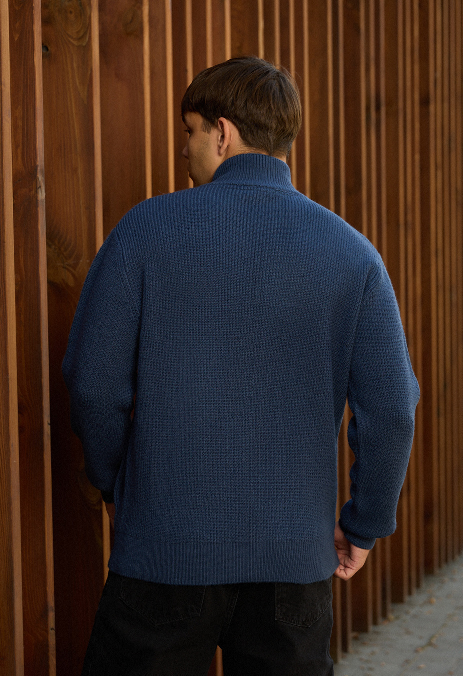Sweter dzianinowy Staff 99 navy oversize