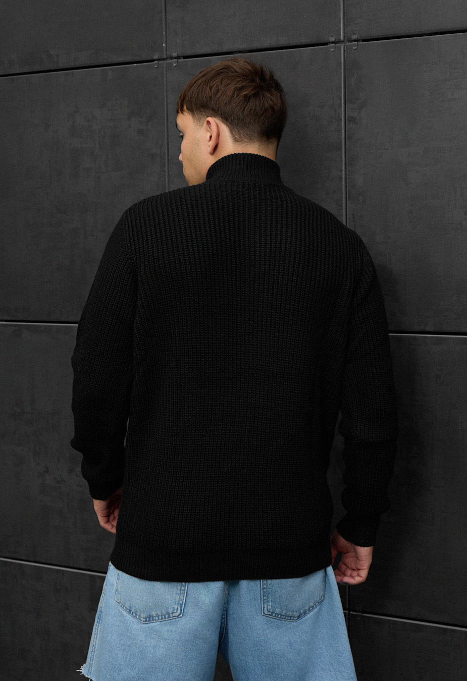 Sweter dzianinowy Staff 91 black oversize