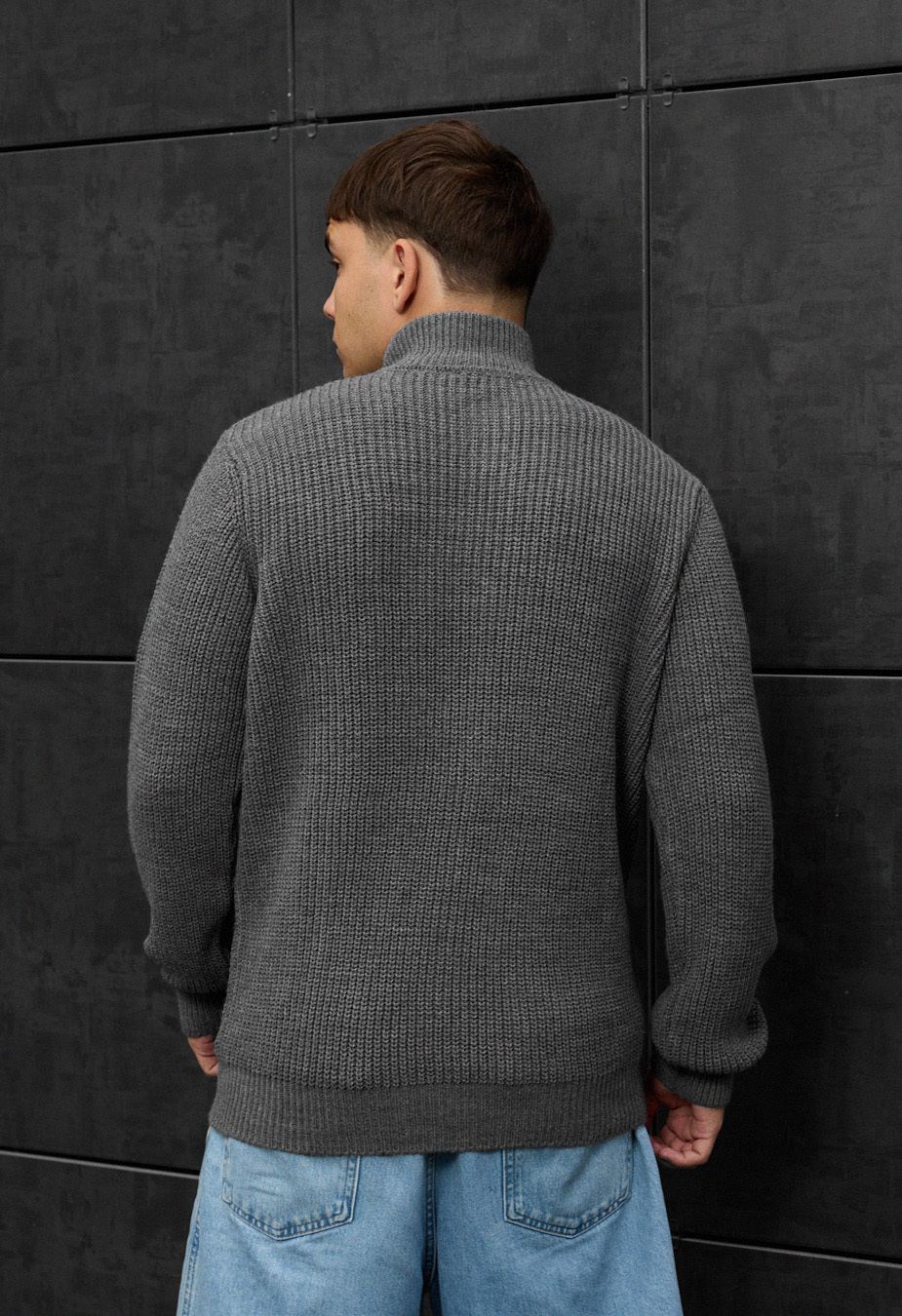 Sweter dzianinowy Staff 91 gray oversize