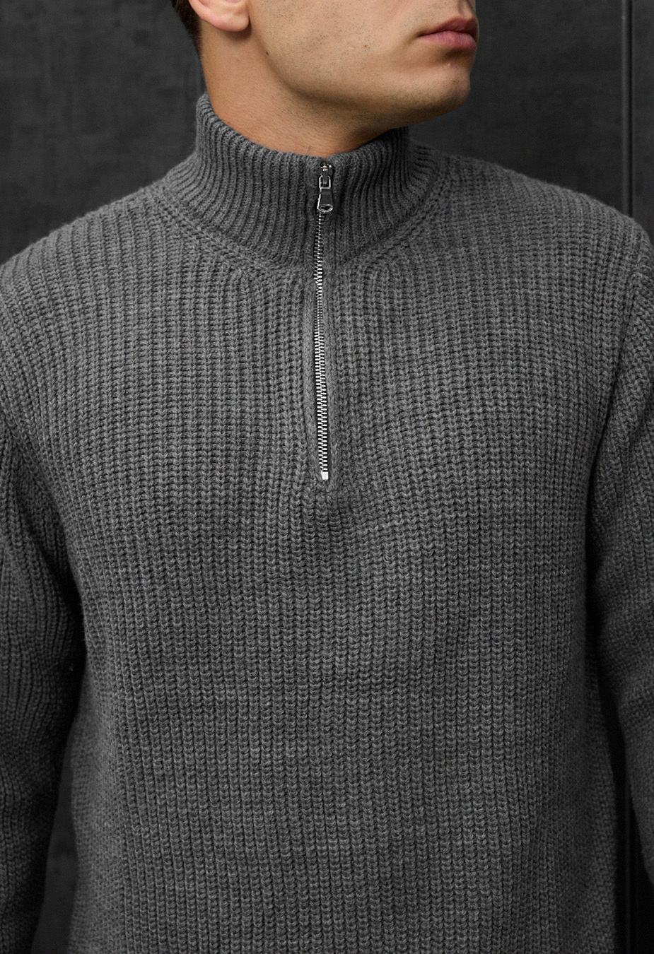 Sweter dzianinowy Staff 91 gray oversize