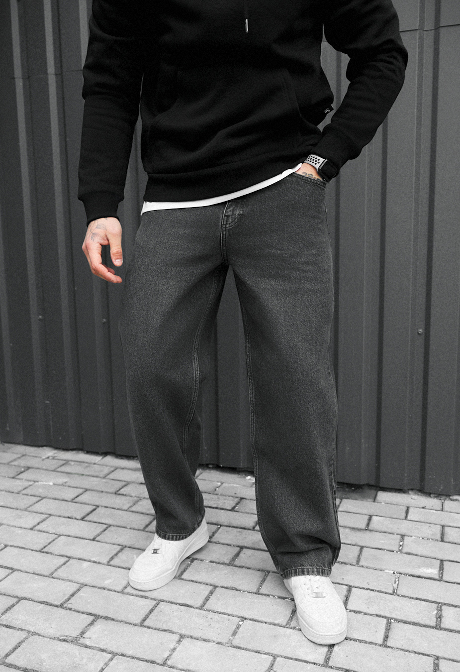Dżinsy Staff 032 loose fit gray