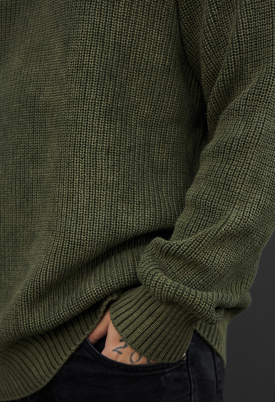 Sweter dzianinowy Staff jk khaki oversize