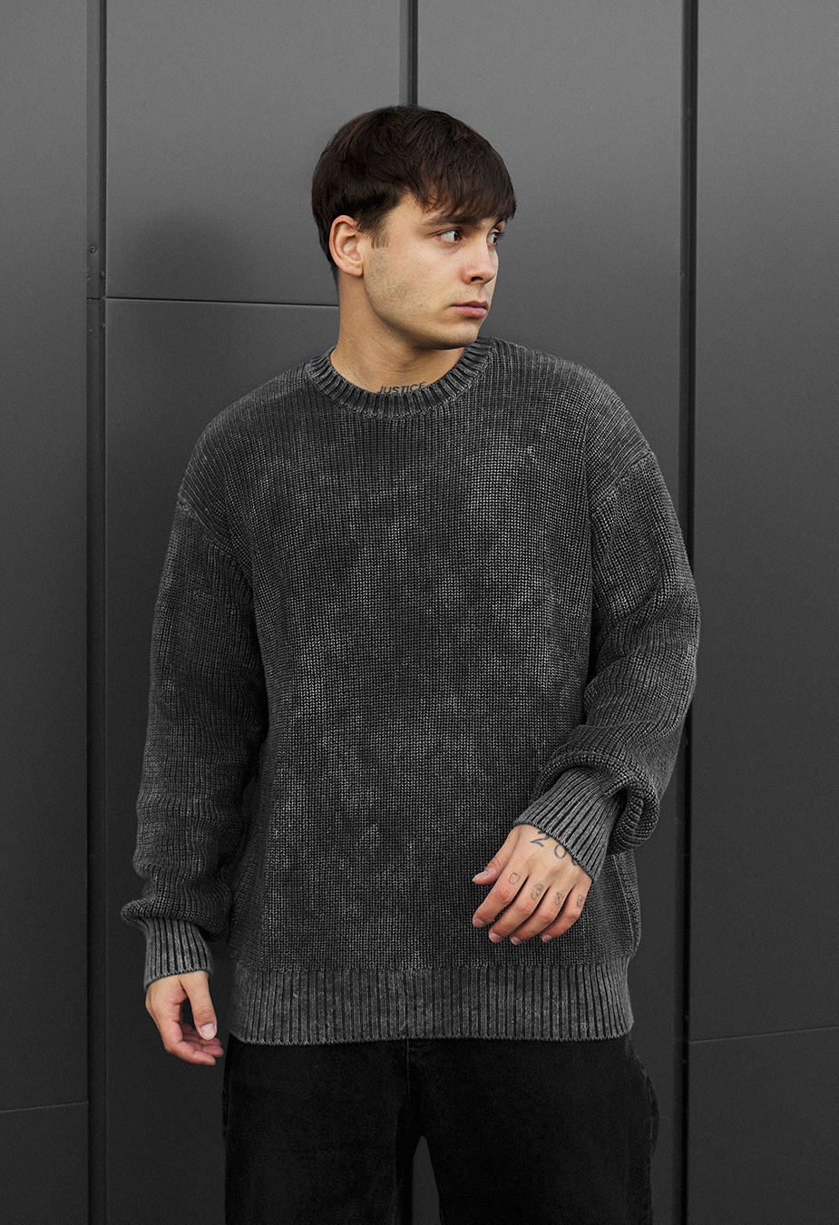 Sweter dzianinowy Staff jk gray