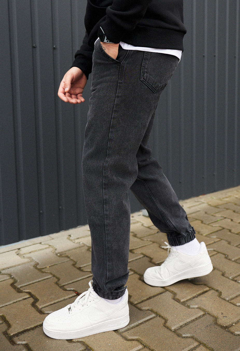 Joggery dżinsowe Staff 043 dark gray