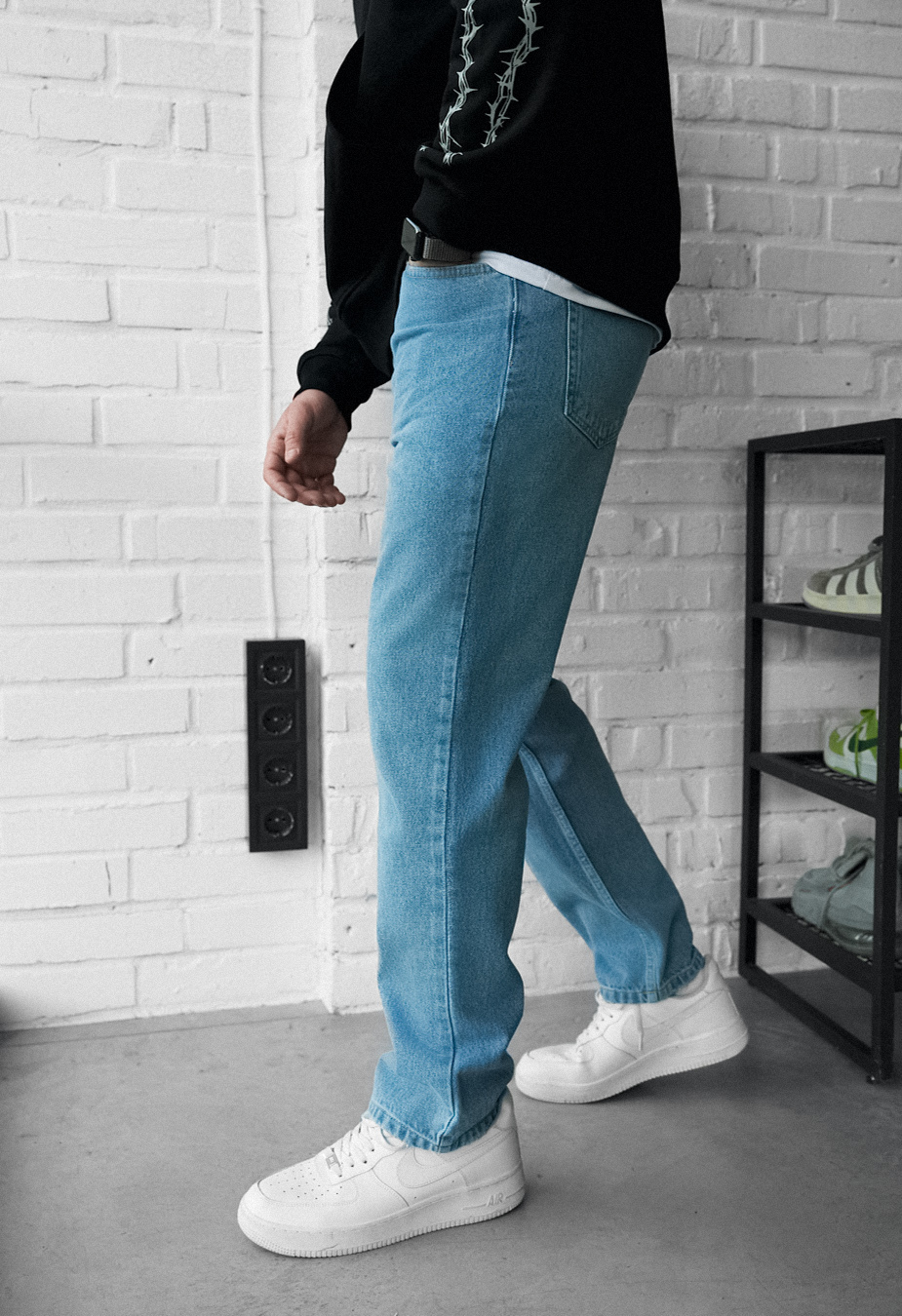 Dżinsy Staff 04 wide-leg light blue