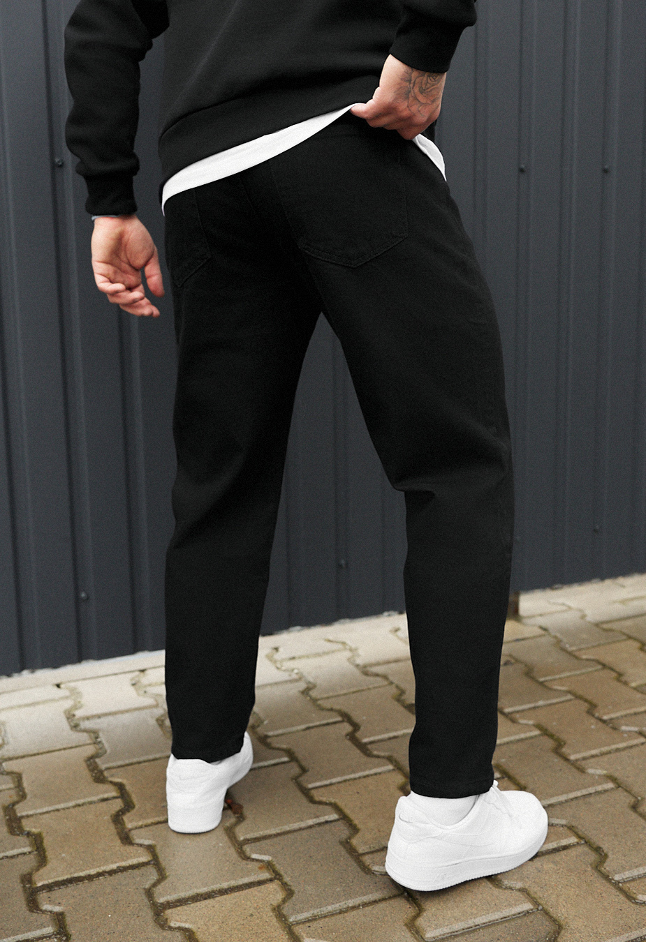 Dżinsy Staff 05 black baggy fit