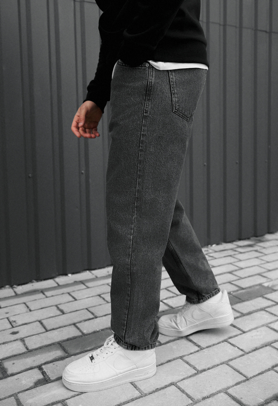 Dżinsy Staff 013 gray regular mom