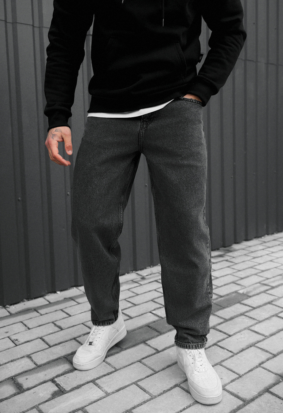 Dżinsy Staff 013 gray regular mom