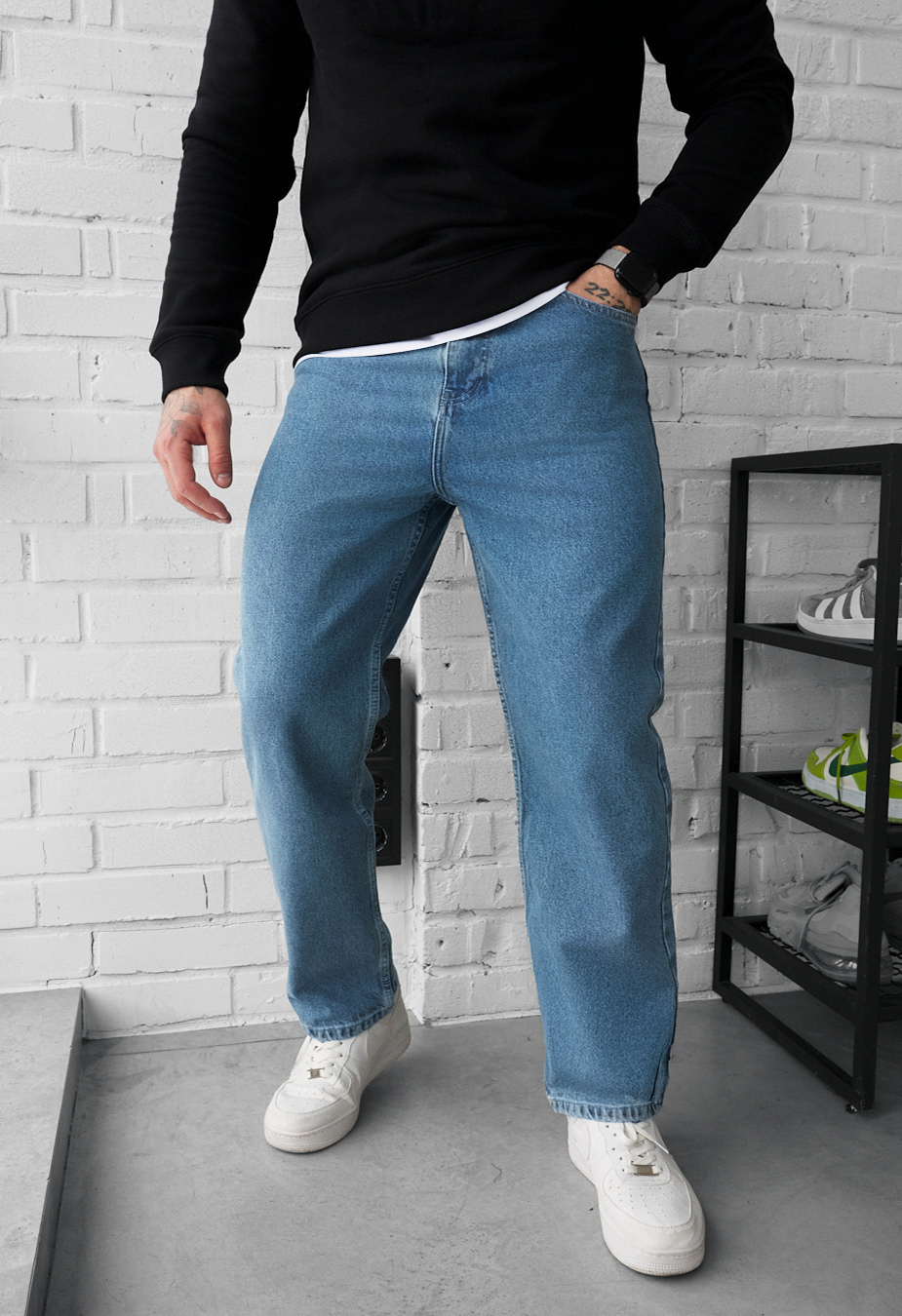 Dżinsy Staff 06 black wide leg