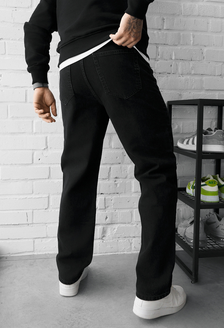 Dżinsy Staff 06 black wide leg