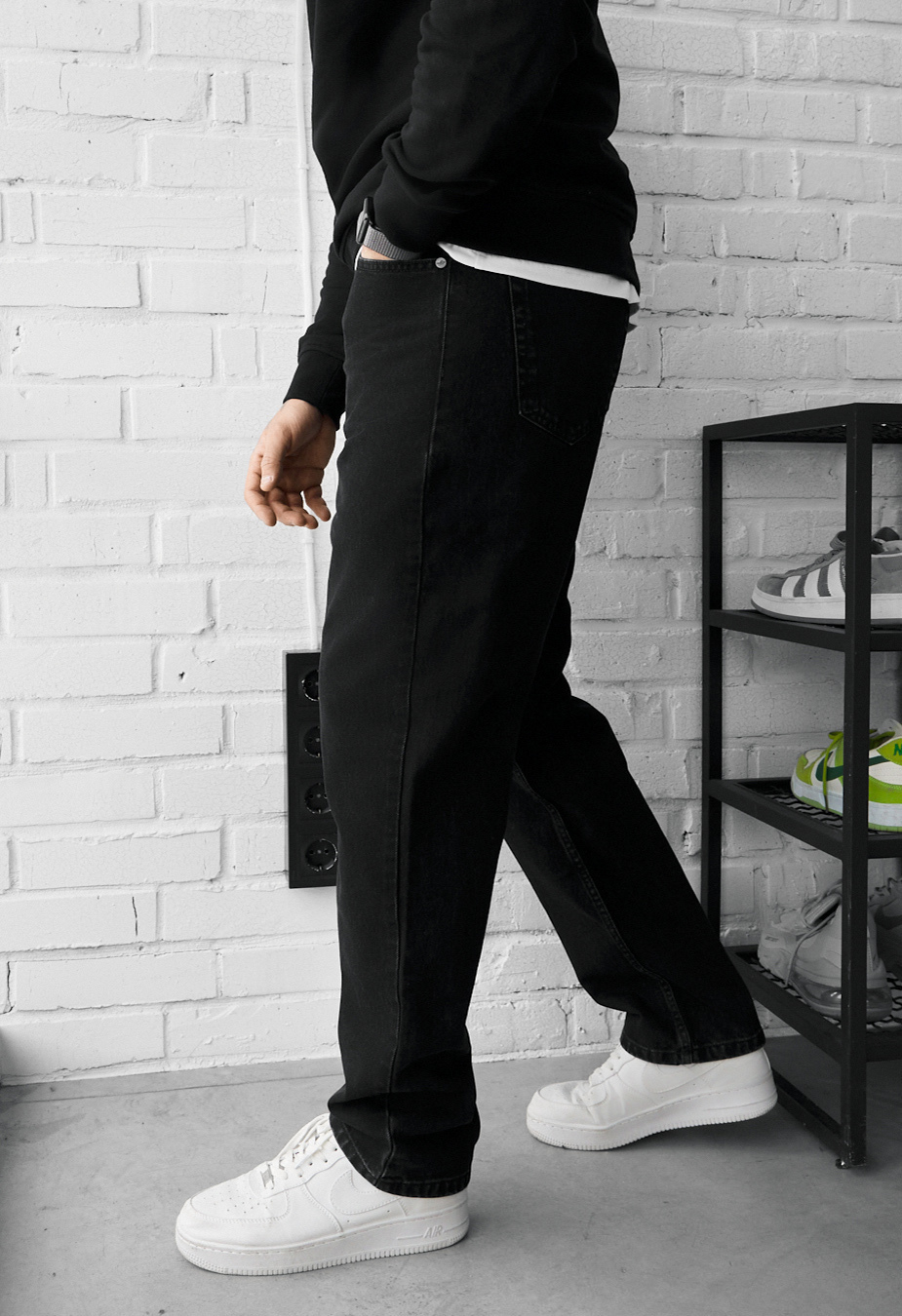 Dżinsy Staff 06 black wide leg