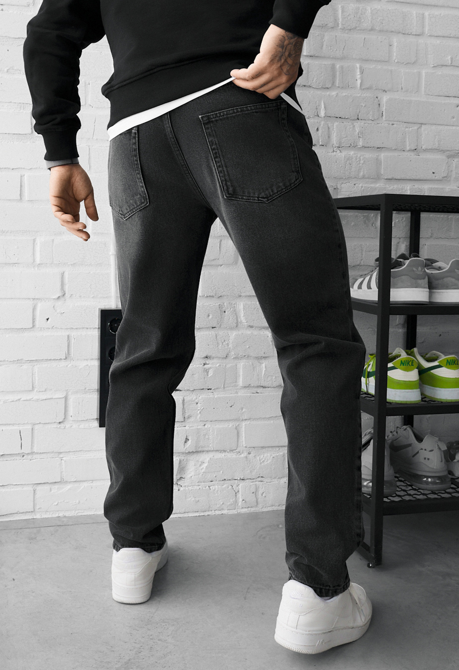 Dżinsy Staff 11 loose fit dark gray
