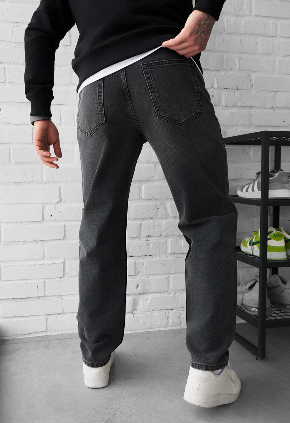 Dżinsy Staff 14 loose fit dark gray