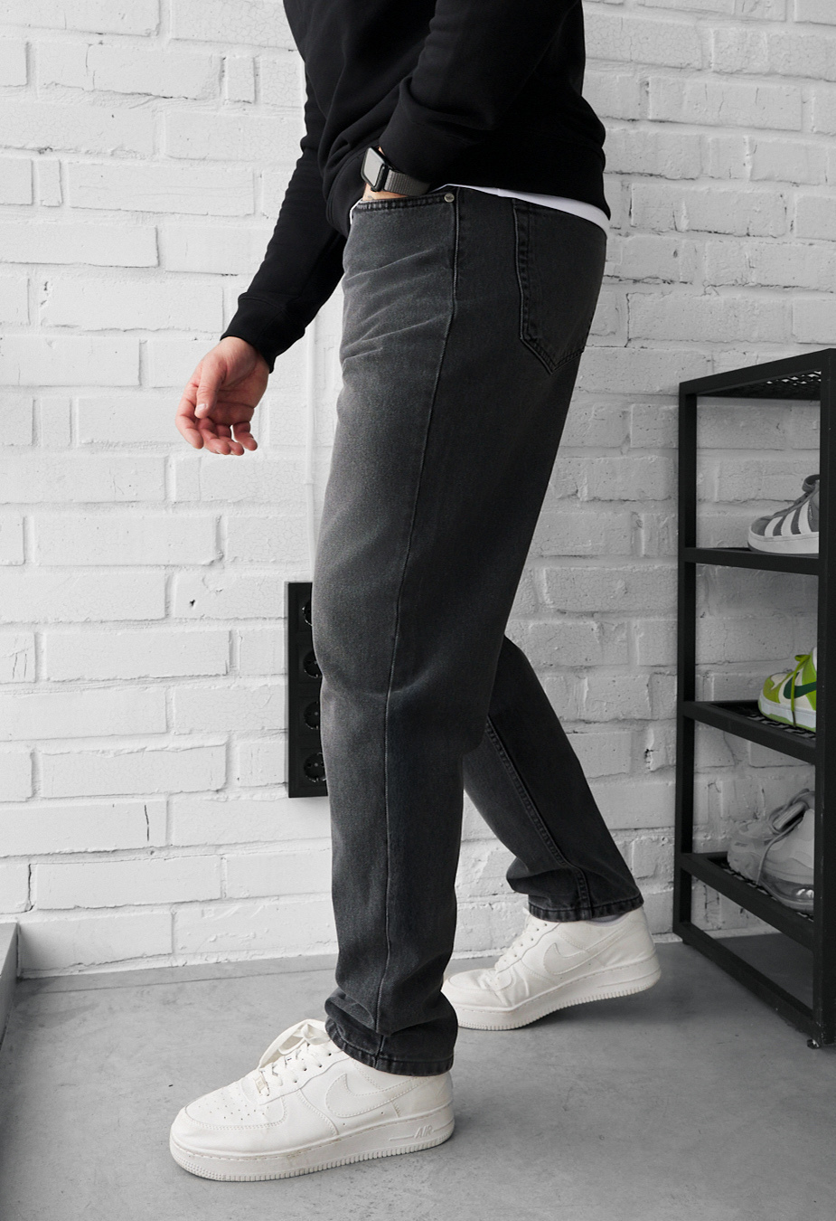 Dżinsy Staff 14 loose fit dark gray