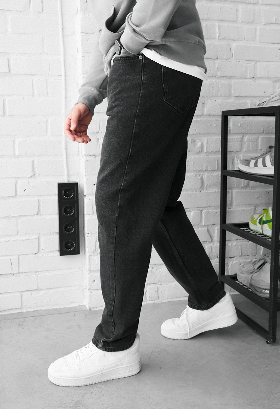 Dżinsy Staff 19 dark gray wide leg