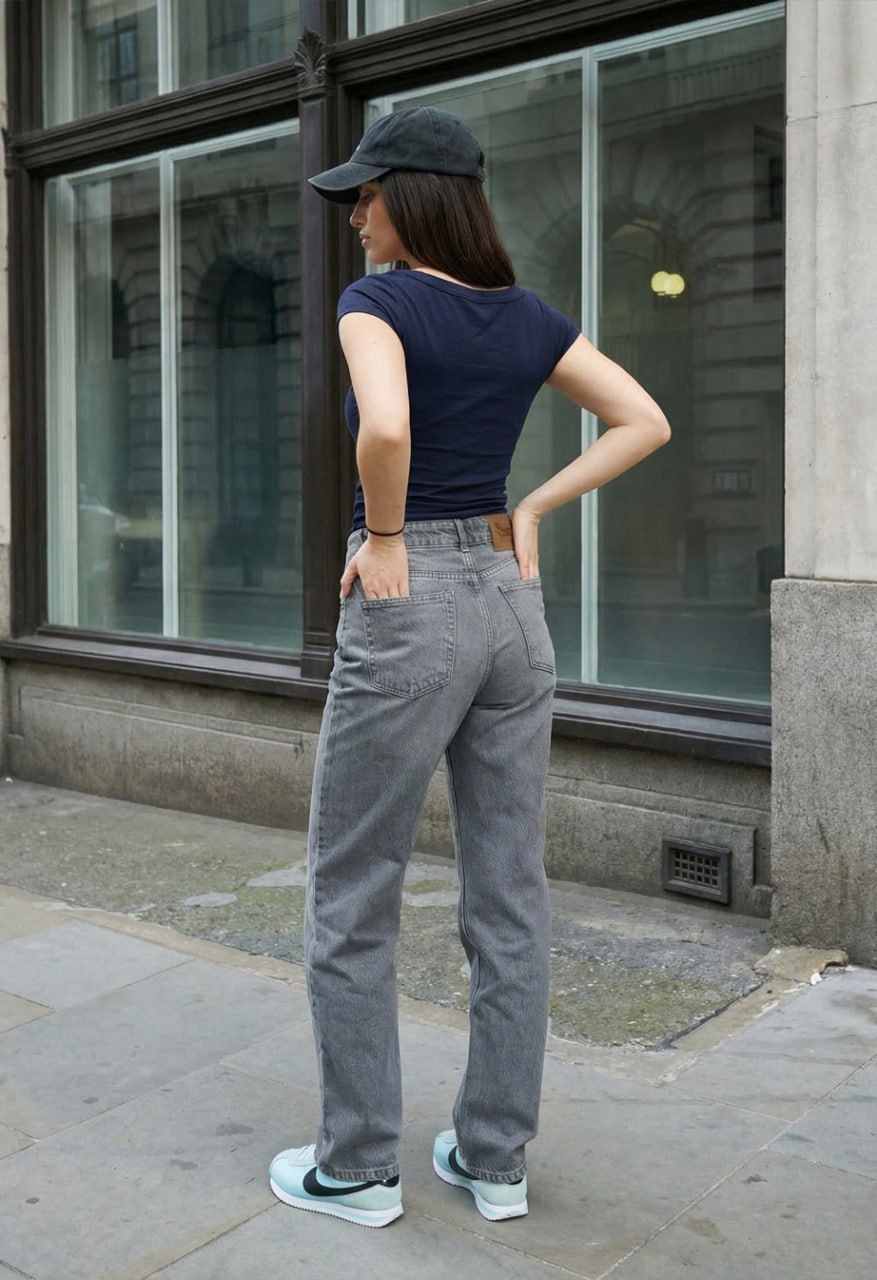 Dżinsy damskie Staff 003 gray mom