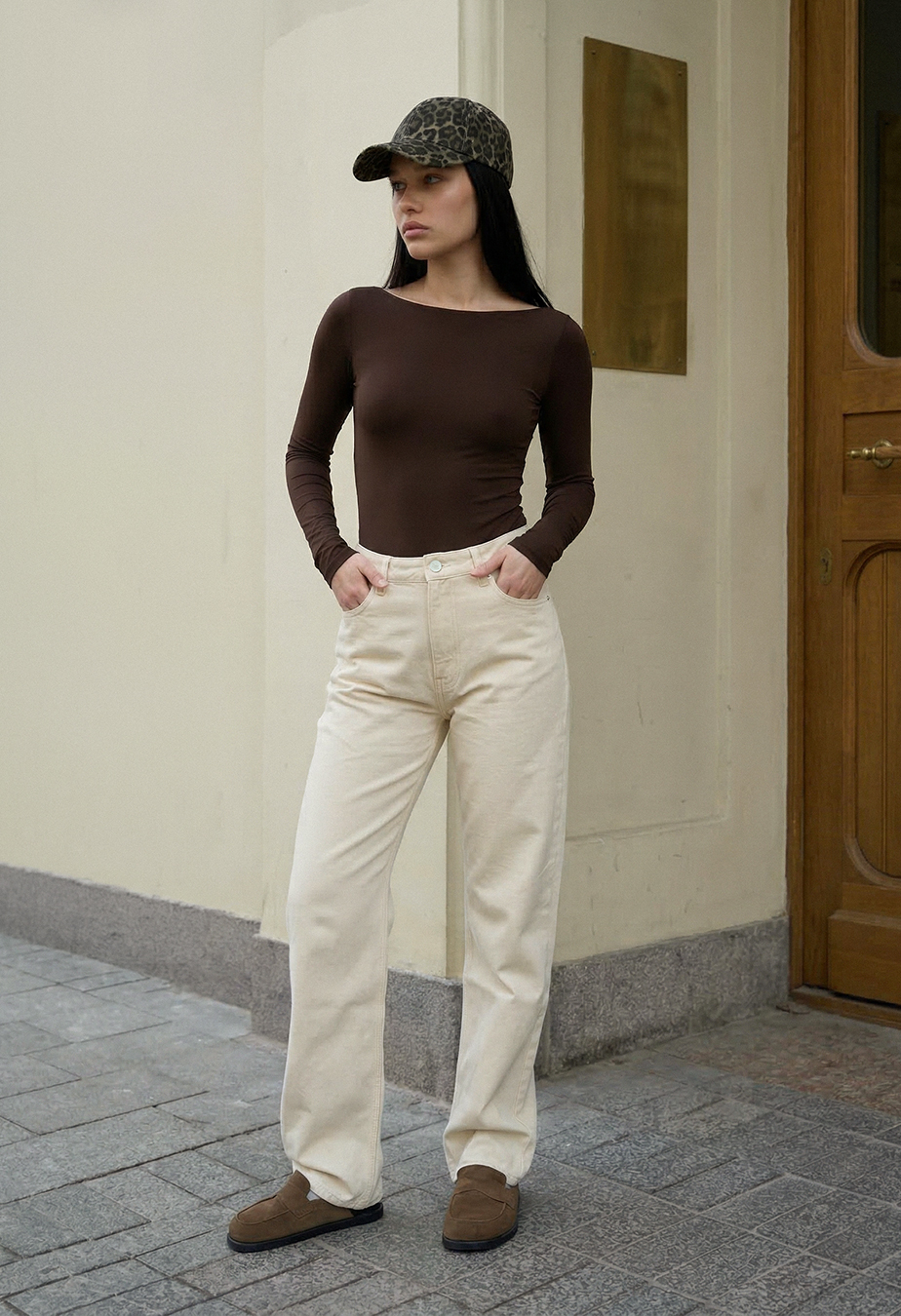 Dżinsy damskie Staff 002 milk wide leg