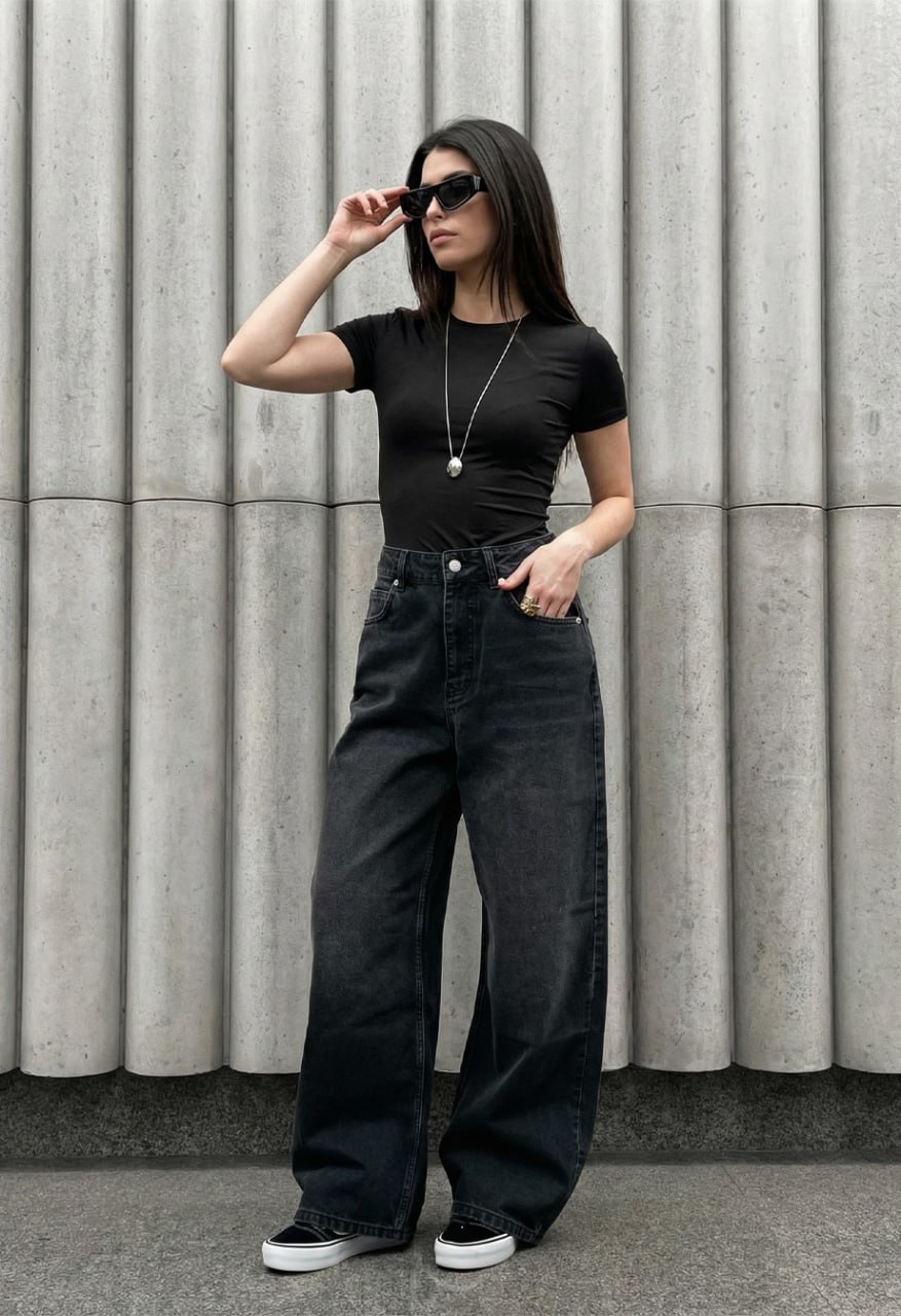 Dżinsy damskie Staff 3492 dark gray loose fit