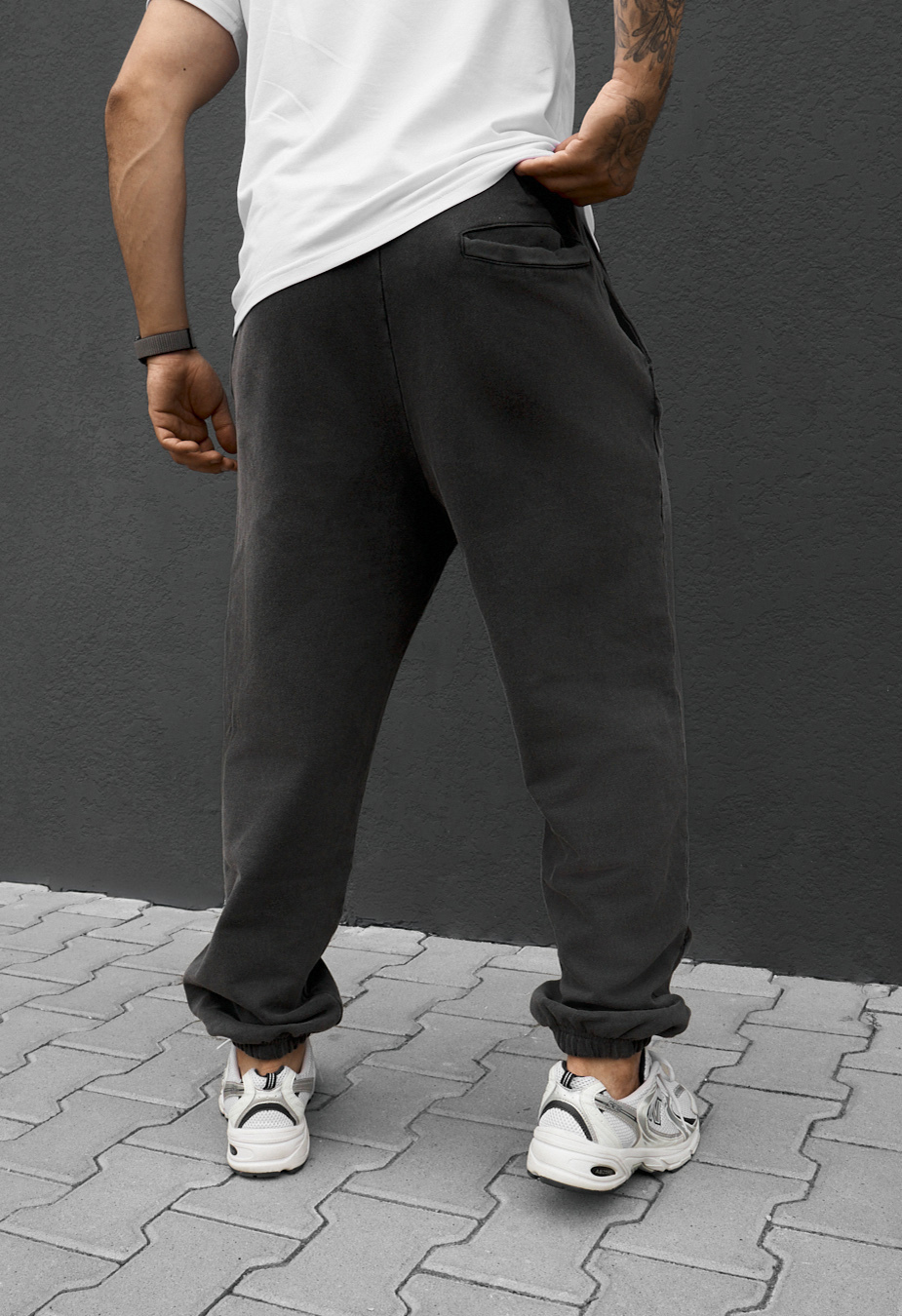 Spodnie dresowe Staff di dark gray premium washed