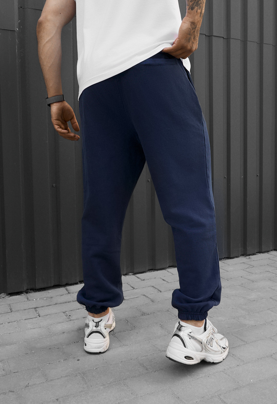 Spodnie dresowe Staff di navy premium washed