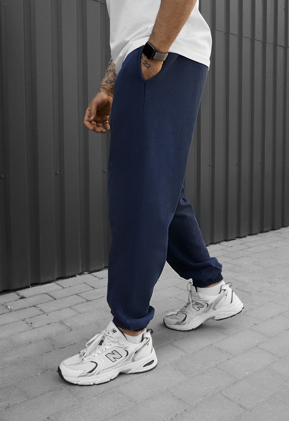 Spodnie dresowe Staff di navy premium washed