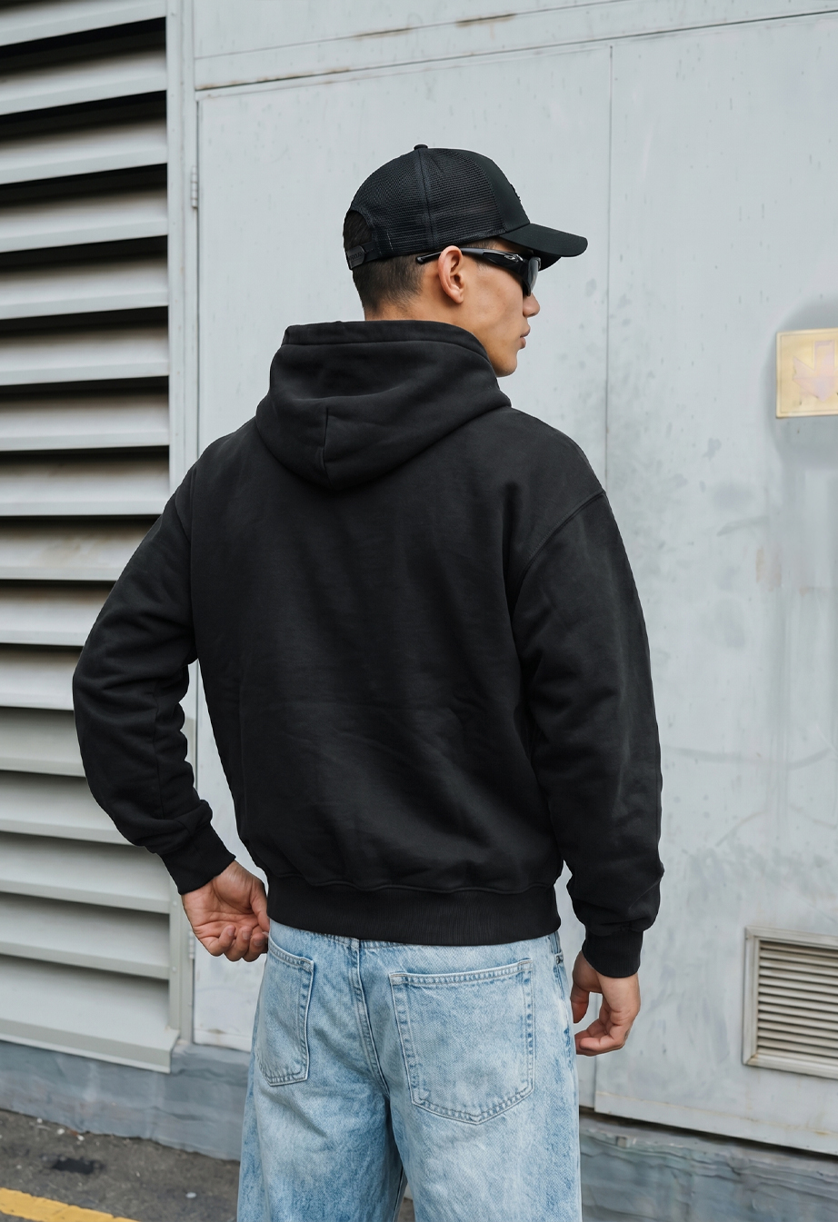 Bluza Staff logo dark gray premium washed oversize