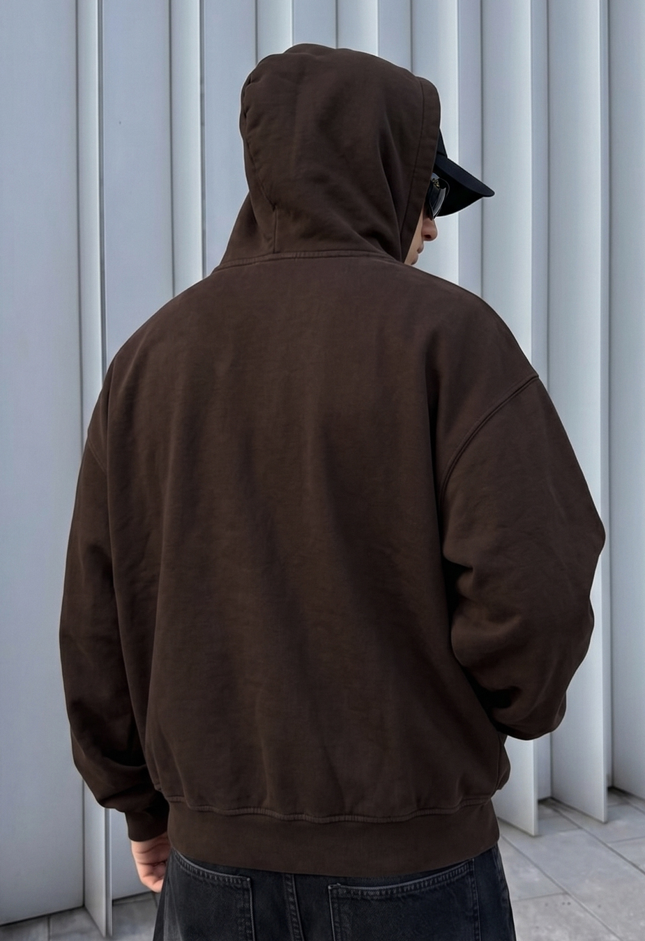 Bluza Staff dark brown premium washed oversize