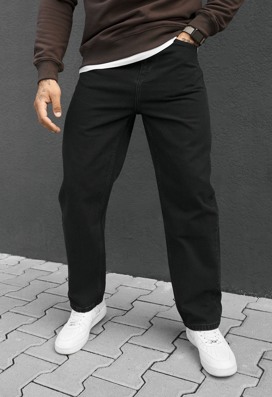 Dżinsy Staff 19 black wide leg