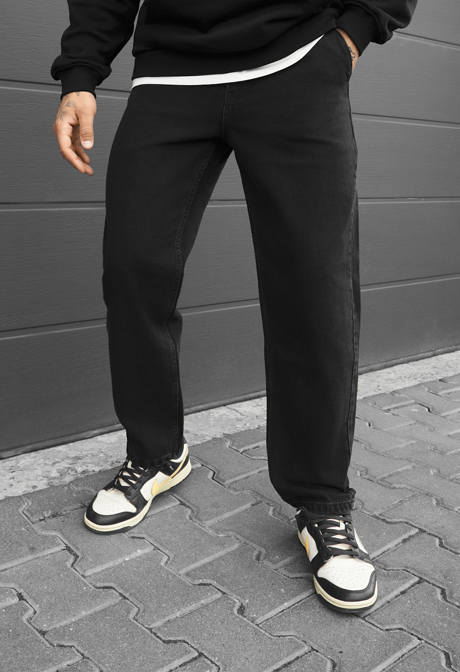 Dżinsy Staff 10 black loose fit