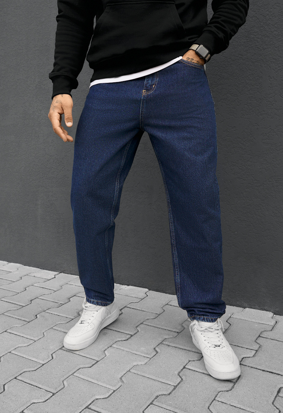 Dżinsy Staff dark blue regular mom
