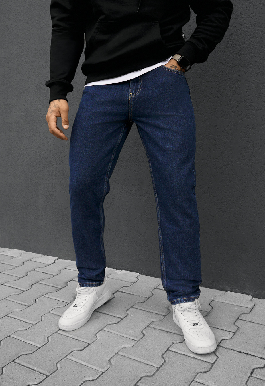 Dżinsy Staff 75 dark blue slim