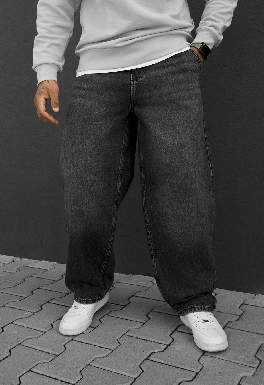 Dżinsy Staff 48 black baggy